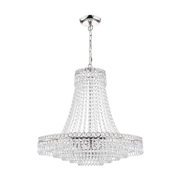 (image for) Laura Ashley Enid Grand 5lt Chandelier Polished Nickel & Cut Glass